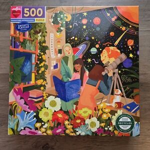 Eeboo 500 Piece Artist Playlist Bookstore Astronomers Jigsaw Puzzle